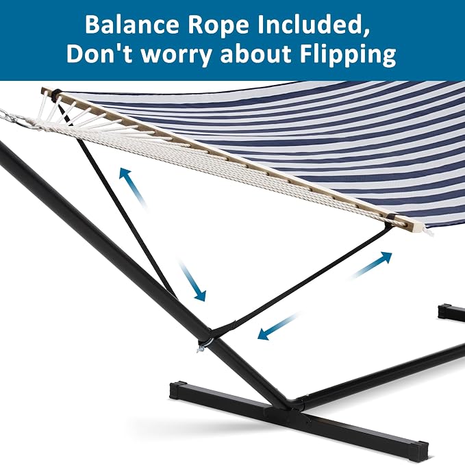 SUNCREAT Double Hammock with Stand Included, Outdoor Portable Hammock with Stand - Image 3