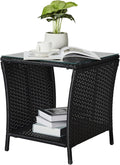 Outvita Outdoor Side Table, Rattan Coffee Table Small End Table by Outvita