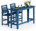 Ciokea 3 Pcs Outdoor Bar Height Table Set, Heavy-Duty All-Weather HDPE Patio by CIOKEA