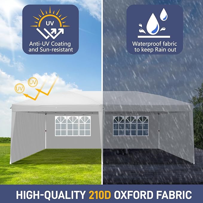 Outvita 10x20ft Pop Up Canopy Tent, Outdoor Instant Shelter Folding Canopy - Image 6