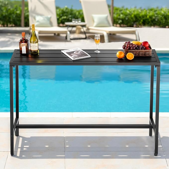 VEVOR Outdoor Bar Table, 55 x 15 in Patio Bar Table, Waterproof Top & Sturdy - Image 2