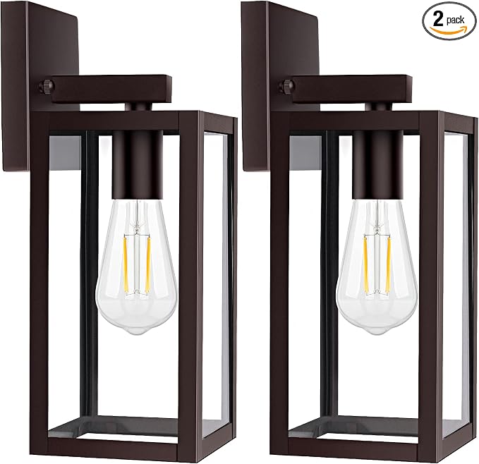 Brightever 2-Pack Outdoor Wall Light Fixtures, Modern Outside Front Porch Lights by Brightever