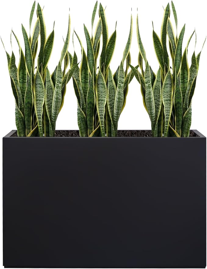 Metal Planter Box Rectangular Block by Zezgeuro