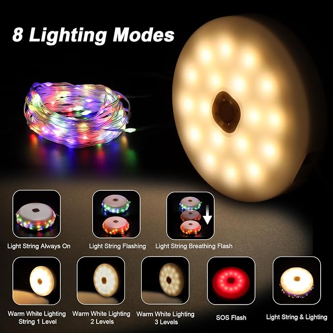 Outdoor Waterproof Portable Stowable String Light, 4 in 1 Retractable Camping - Image 4