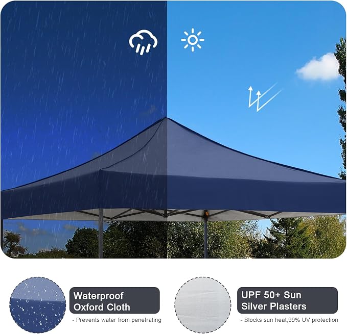 10x10 Pop up Canopy Tent with Sidewalls, Heavy Duty Waterproof Sun Shade Canopy - Image 5