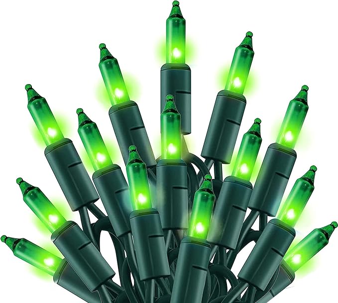 TW SHINE Green Christmas Lights, 18.5FT 100 Count Incandescent Halloween Lights by TWSHINE