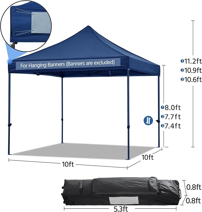 Yaheetech Canopy Tent, Commercial Instant Heavy Duty Canopy, 500D Waterproof - Image 3