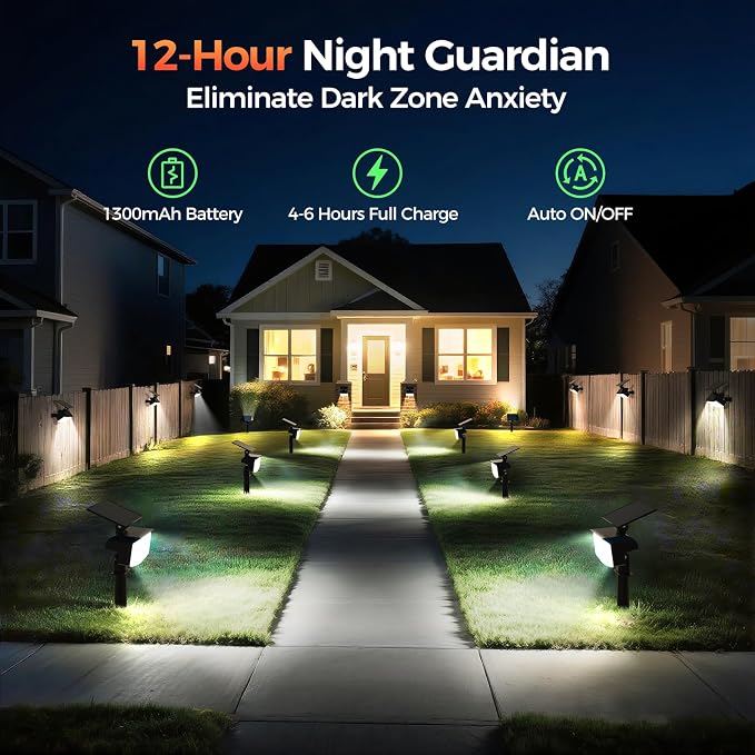 Solar Spot Lights Outdoor, 92 LEDs Landscape Lighting - Image 2
