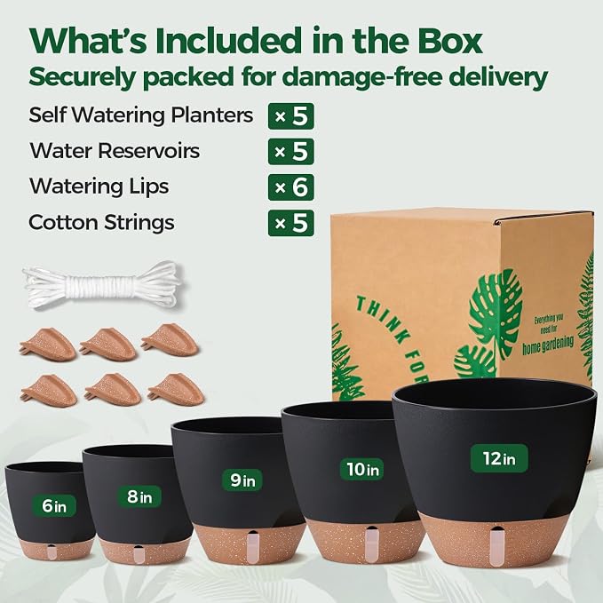 T4U 5 Pack Self Watering Pots - Image 8