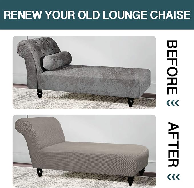 FantasDecor Chaise Lounge Cover Stretch Armless Chair Slipcover - Image 6