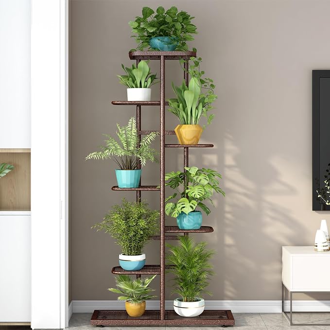 LINZINAR Plant Stand Metal 7 Tier 8 Potted Multiple Flower Pot Holder Shelf - Image 3