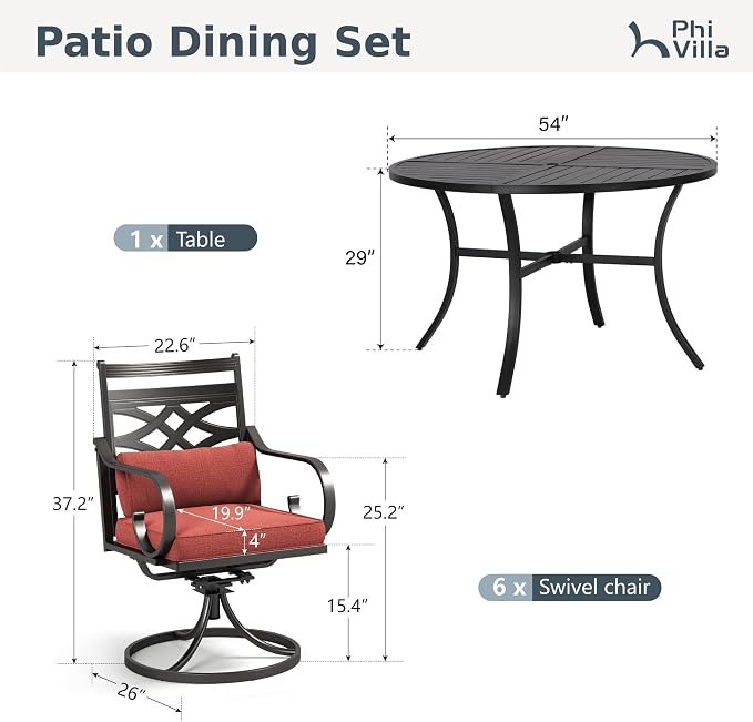 PHI VILLA 7 Pieces Outdoor Dining Set - Image 2