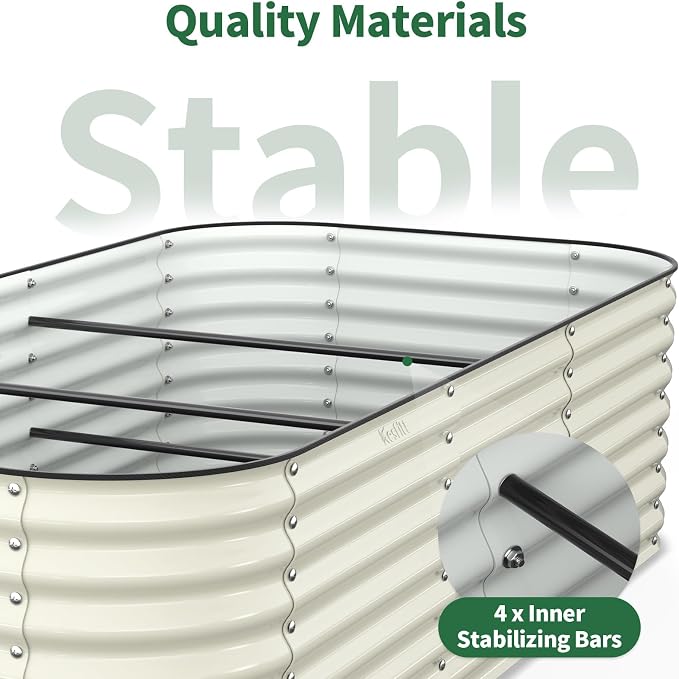 Kesfitt Raised Garden Bed Outdoor, Galvanized Steel Metal Raised Bed Planter - Image 7