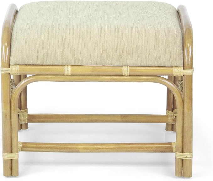 Krit Handmade Rattan Wicker Ottoman Footstool - Image 7
