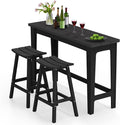 Ciokea 3 Pcs Outdoor Bar Height Table and Stools Set, Heavy-Duty All-Weather by CIOKEA