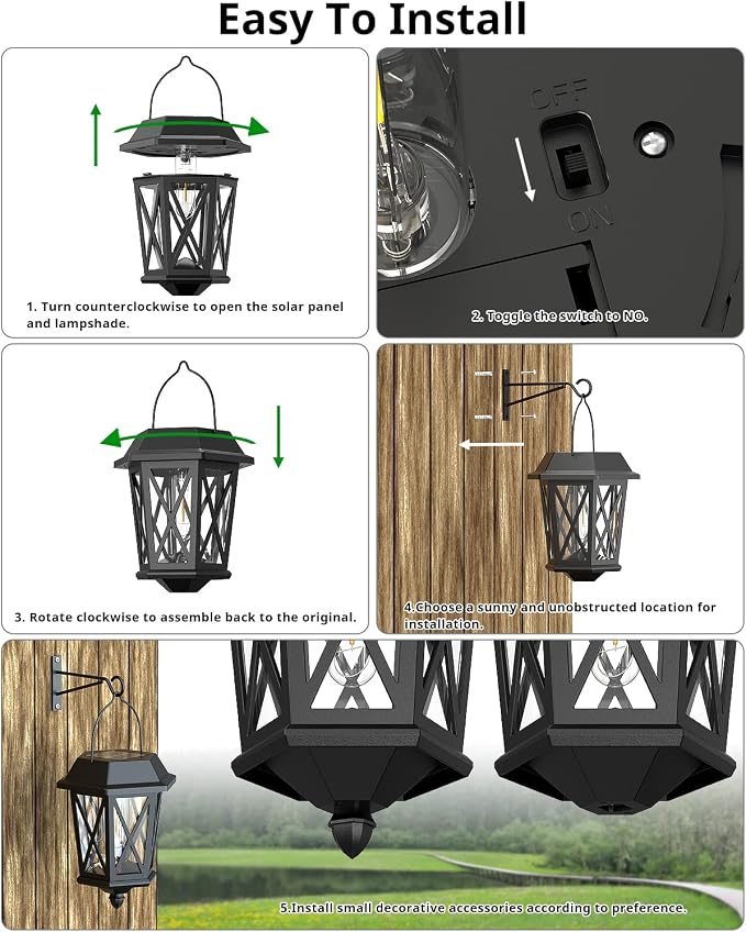 Solar Lanterns Outdoor Waterproof, Hanging Solar Lights - Image 6