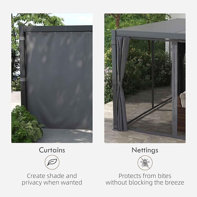 Outsunny 12' x 19' Louvered Pergola Hardtop Gazebo - Image 5