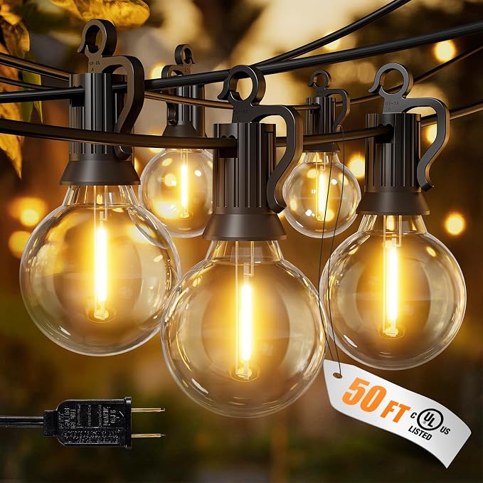 Brightown Outdoor String Lights, 50FT 25 G40 Bulbs Shatterproof Patio Lights by Brightown