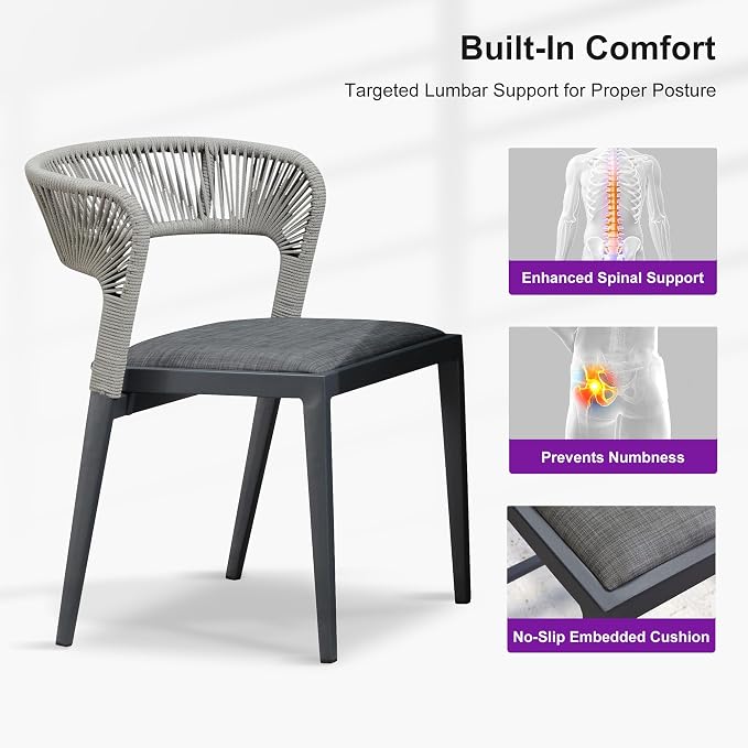 PURPLE LEAF 11 Pieces Outdoor Dining Set Patio Table and Chairs Set Aluminum - Image 8