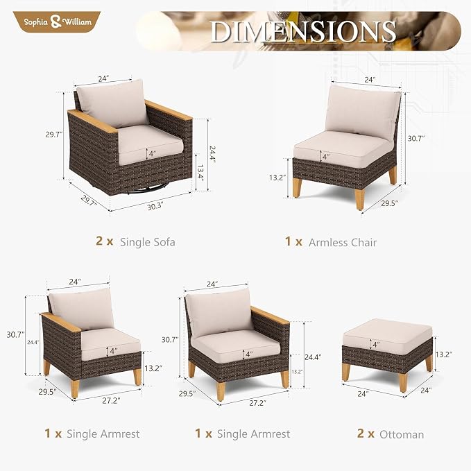 Sophia & William Patio Furniture Set - Image 7