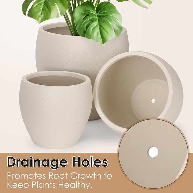 Plant Pots 17.5/14.8/12.2 inch Set of 3, Flower Pots - Image 3