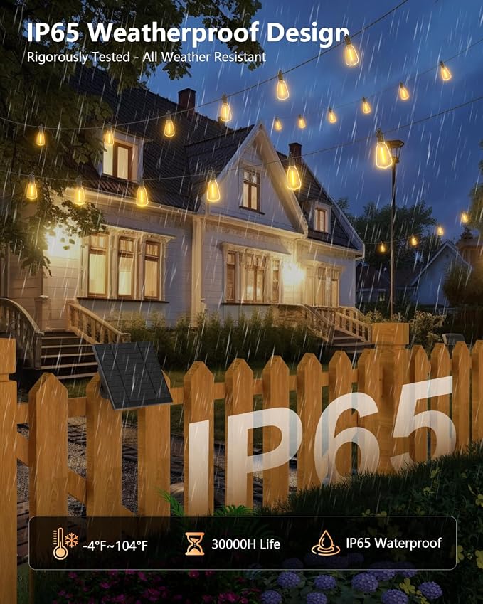 Brightown 202FT Solar String Lights Outdoor Waterproof - Image 3