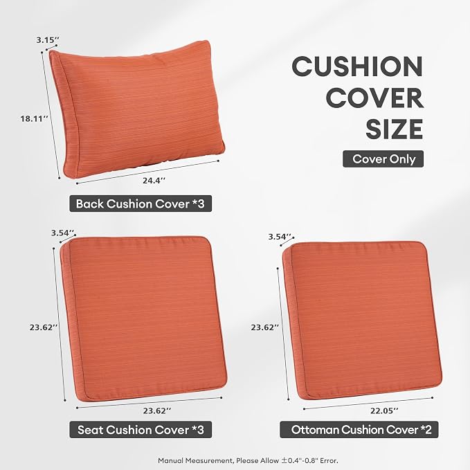 ovios Patio Cushion Covers, Waterproof Cushion Cover - Image 7