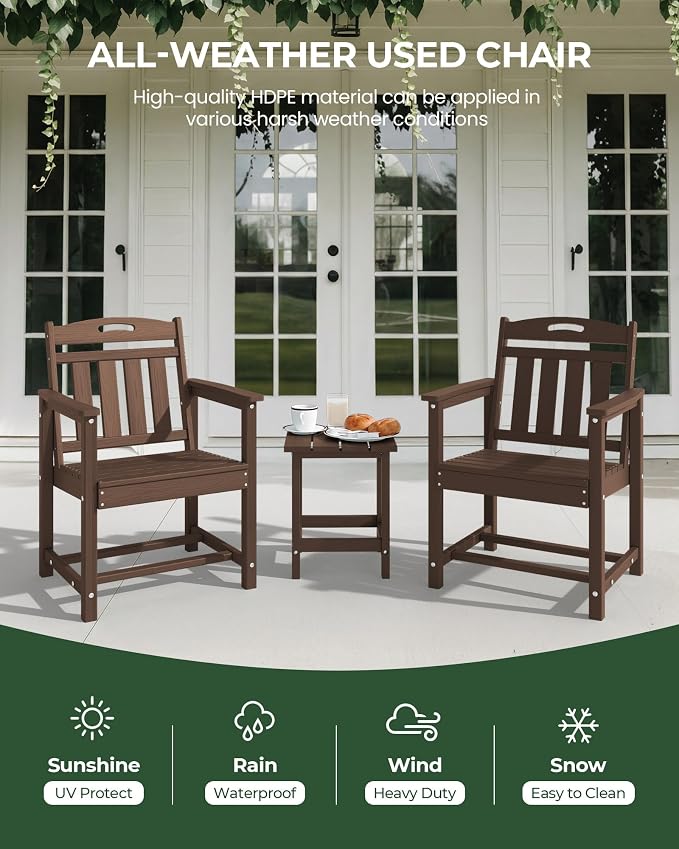 Set of 2 Weatherproof Patio Chairs - Image 4