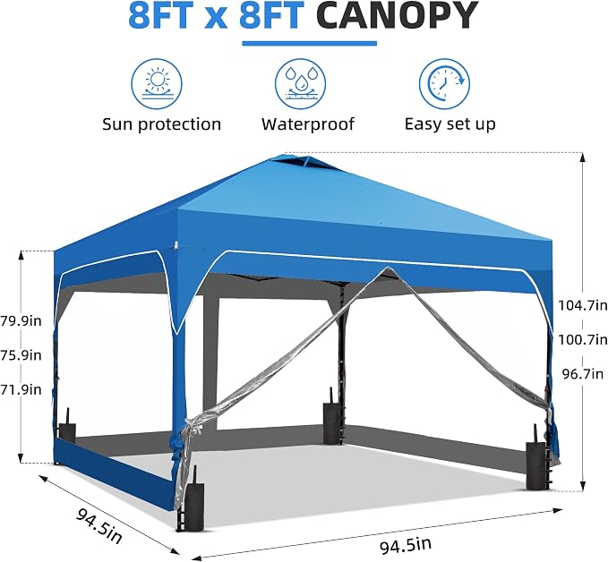 GDY 8x8FT Outdoor Pop Up Canopy Tent - Image 2