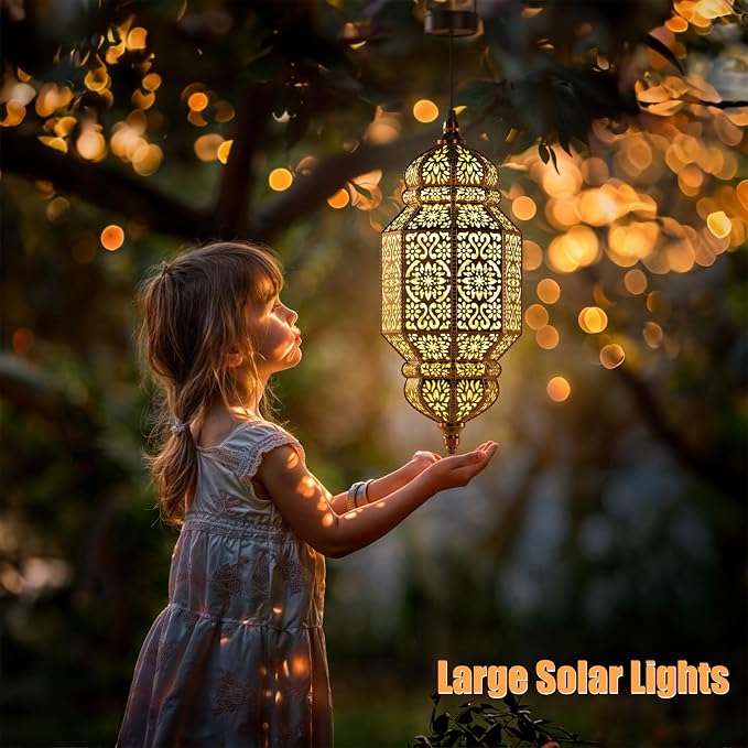Twinkya 18 Inch High Large Hanging Solar Lights Outdoor Garden Decorative Solar - Image 3