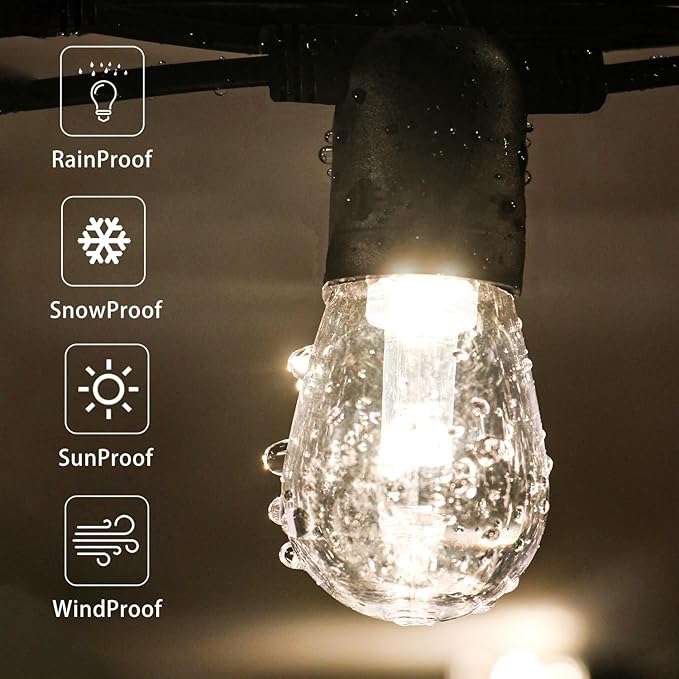 GANA 12V Low Voltage & Safe LED Outdoor String Lights, 96FT 30 Shatterproof - Image 6