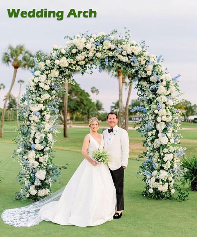 Queension Metal Wedding Arch for Ceremony Party Decoration 7Ft Wide 7.7Ft High - Image 6