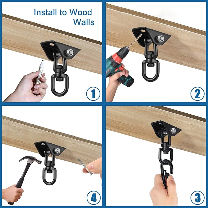 YOSE Hammock Hanging Kit with Swing Chain, 1100lbs Capacity Hanging Hooks Heavy - Image 5