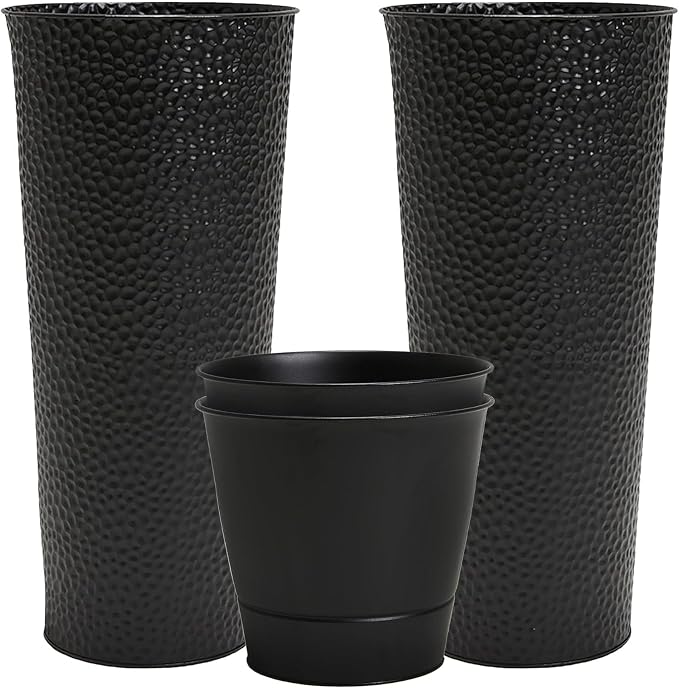 Worth 2 Pack 28" Tall Narrow Metal Planter by WORTH