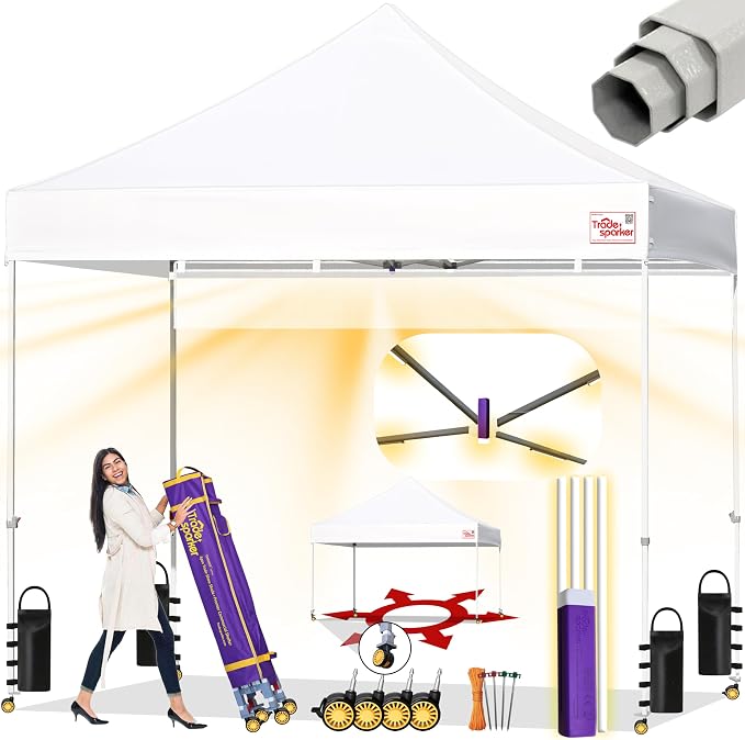 Tradesparker 10x10 Pop Up Canopy Tent, Commercial Movable Canopy by CommercialPopupCanopyRevolutionaryLightcurtainiSystem