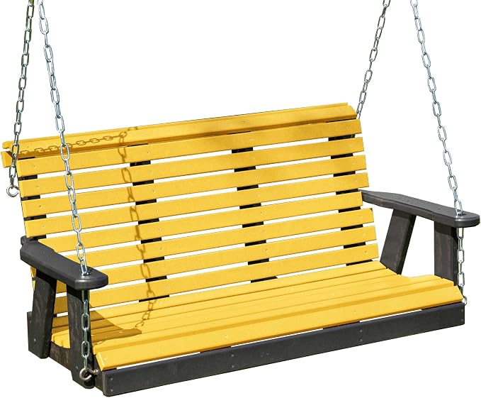 Poly Lumber Wood 4FT Porch Swing Amish Craftsmandship Made in USA HDPE by Unknown