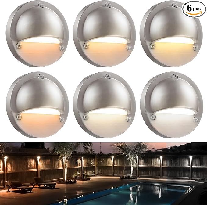 LEONLITE Update 5CCT LED Low Voltage Deck Light, 180LM 3.5inch Landscape Step by LEONLITE