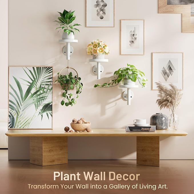 YUOROS 3 Pack Wall Planters for Indoor Plants Hanging Shelf Wall Mounted Plant - Image 3