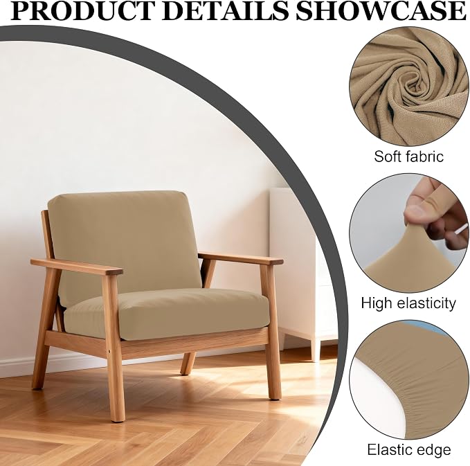 4Pcs Patio Stretch Cushion Covers, Outdoor Sofa Replacement Cover Slipcovers - Image 3