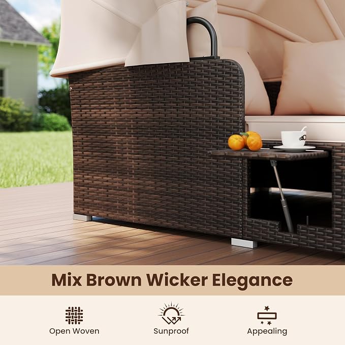 Tangkula Patio Rattan Daybed - Image 7