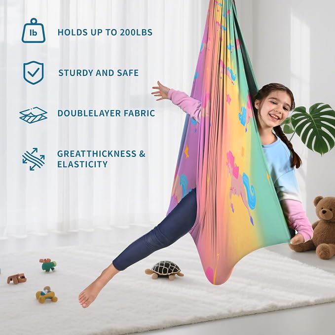 OUTREE Sensory Swing for Kids, Double Layer Therapy Hammock, Indoor Swing - Image 2