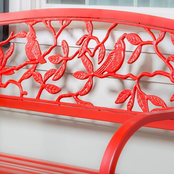 Evergreen Weatherproof Cardinal Outdoor Bench | Holds Up to 300 lbs | Furniture - Image 6