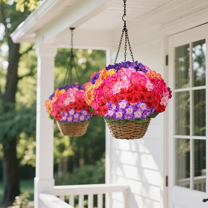 Artificial Geraniums Flowers for Outdoors, 6 Bundles Realistic Silk Fake - Image 5