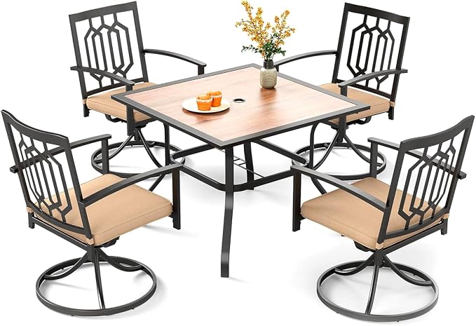 PHI VILLA 5 Pieces Outdoor Dining Set by PHIVILLAThepioneerofcomfortablehouseholdsupplies