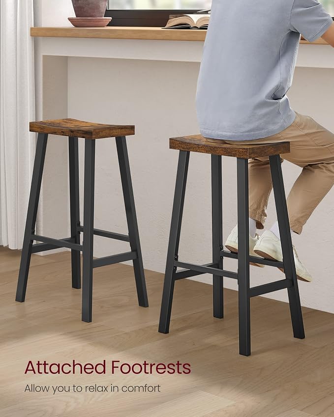 VASAGLE Bar Stools Set of 2, Counter Height Stools, Bar Chairs - Image 7