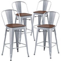Aklaus Industrial Metal Bar Stools Set of 4, 26 inch Counter Height Barstools by AKLAUSHomeFurniture