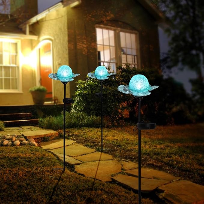 Afirst Decorative Solar Lights Outdoor Solar Turtle Stake Lights Hand Blown - Image 2