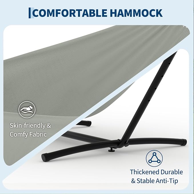 2 Person Hammocks with Stand for Outside, Double Hammocks Portable Space Saving - Image 7