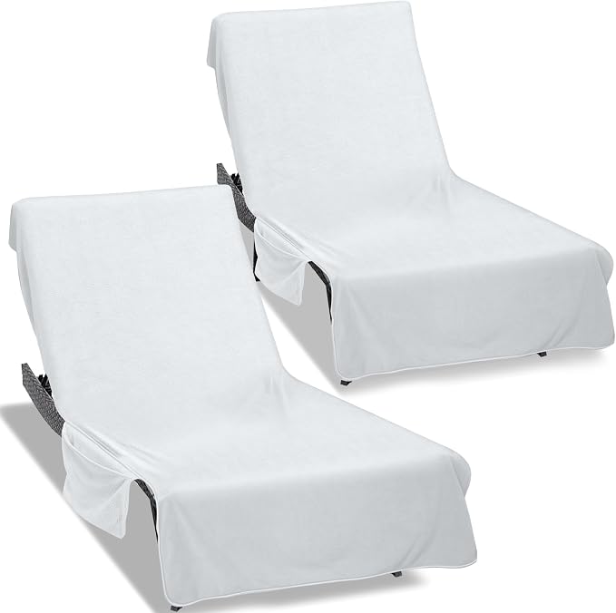 Super Soft & Thick Lounge Chair Towel Cover, Chaise Lounge Cover by Ruikyhom