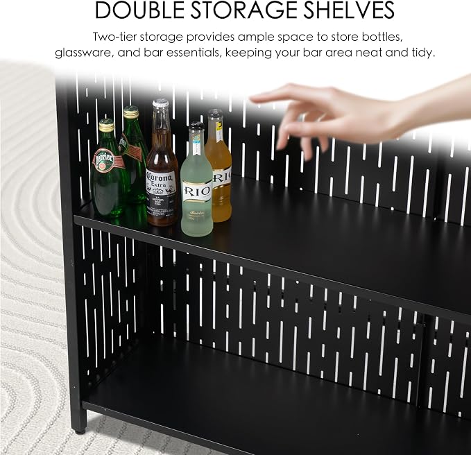 Kozyard Home Bar Unit with Storage Cabinet and Shelves, Dining Room, Living Room - Image 4